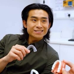 An invisible aligner patient with a perfect smile